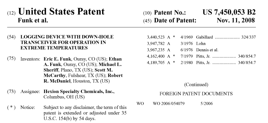 Screenshopt of one header from RMR downhole patent